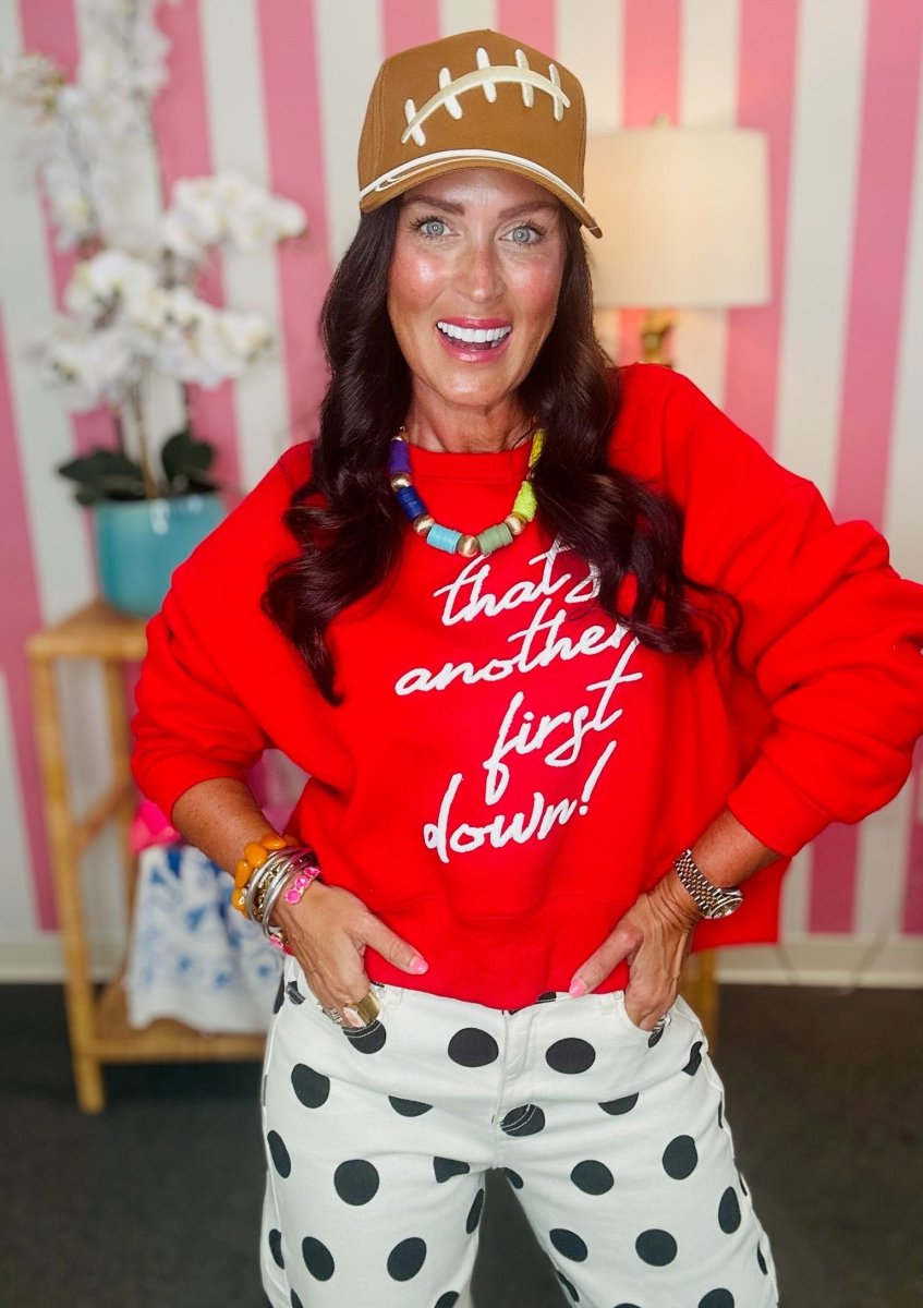 The That's Another First Down Puff Crop Sweatshirt