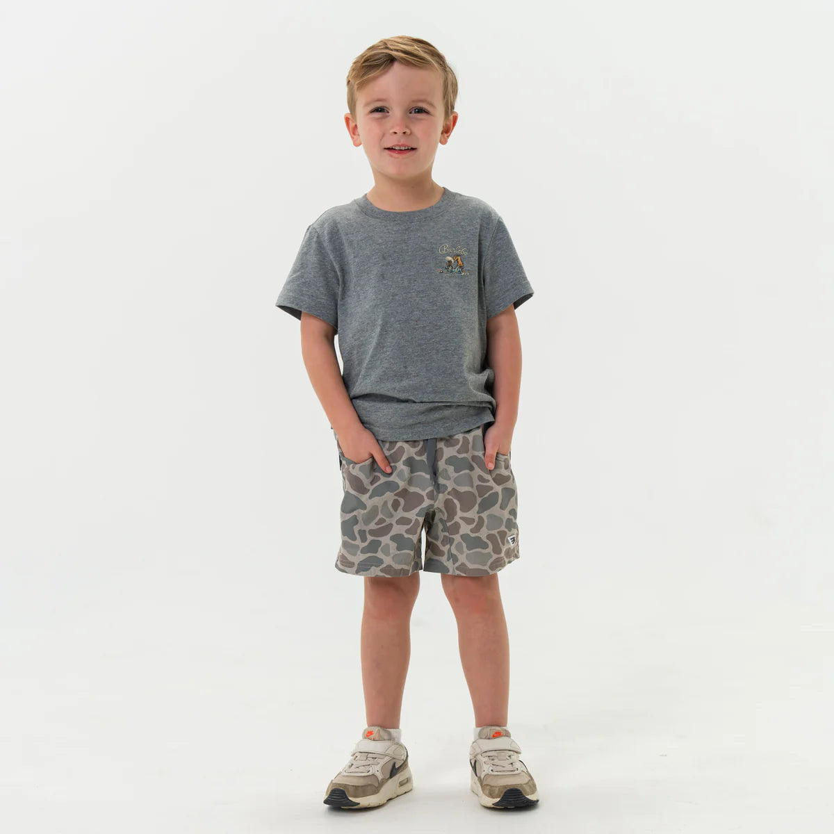Youth Burlebo Athletic Shorts in Classic Deer Camo
