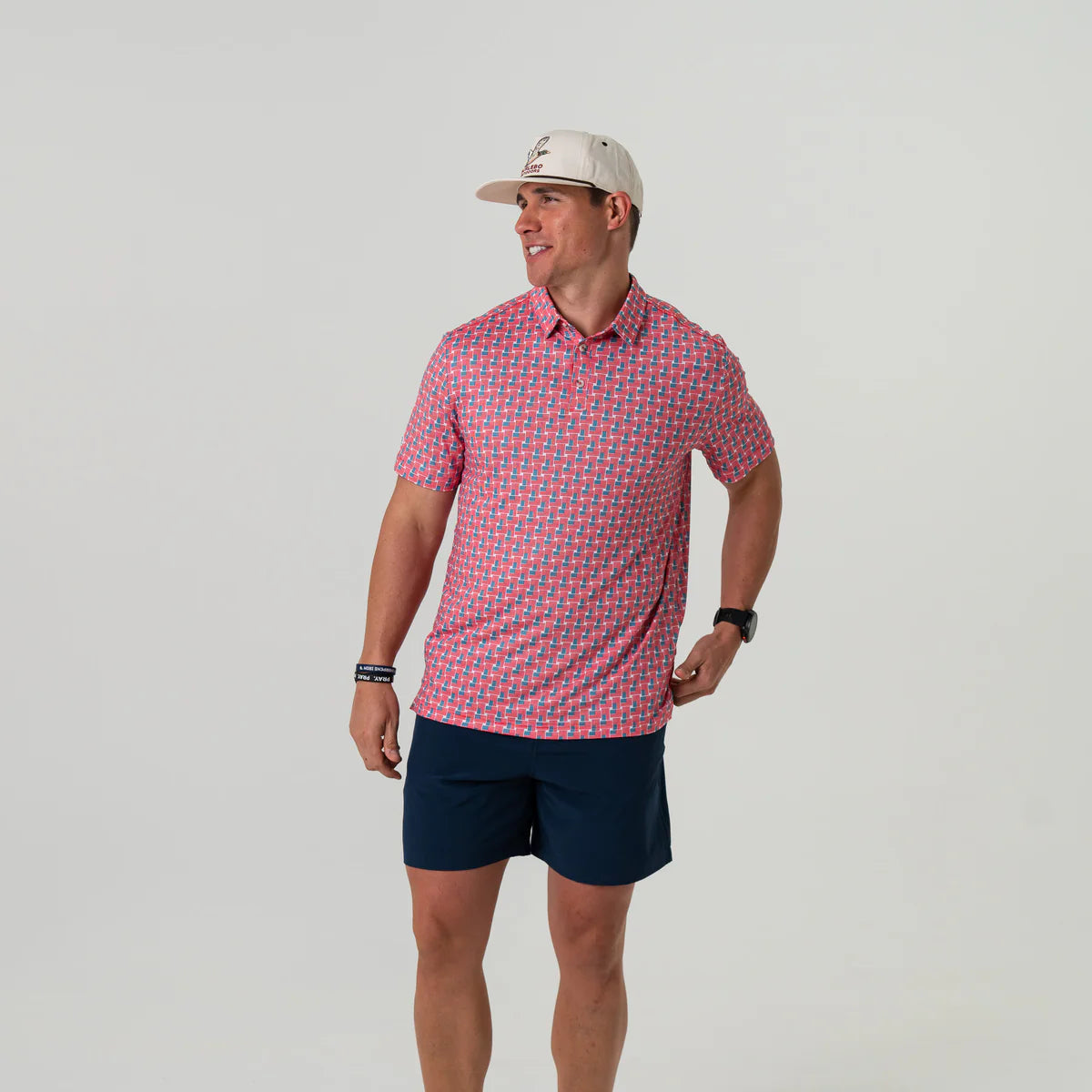The Burlebo Performance Polo in American Flag Print