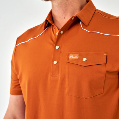 The Burlebo Pearl Snap Performance Polo in 2 Colors