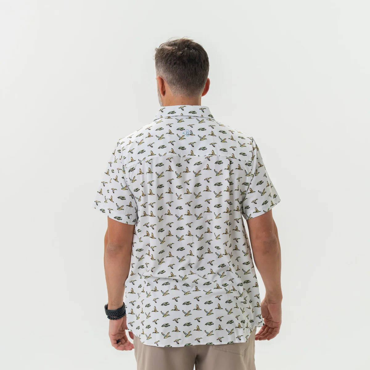 The Burlebo Performance Button Up in Flying Mallard Ducks