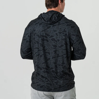 The Burlebo Performance Hoodie in Black Camo