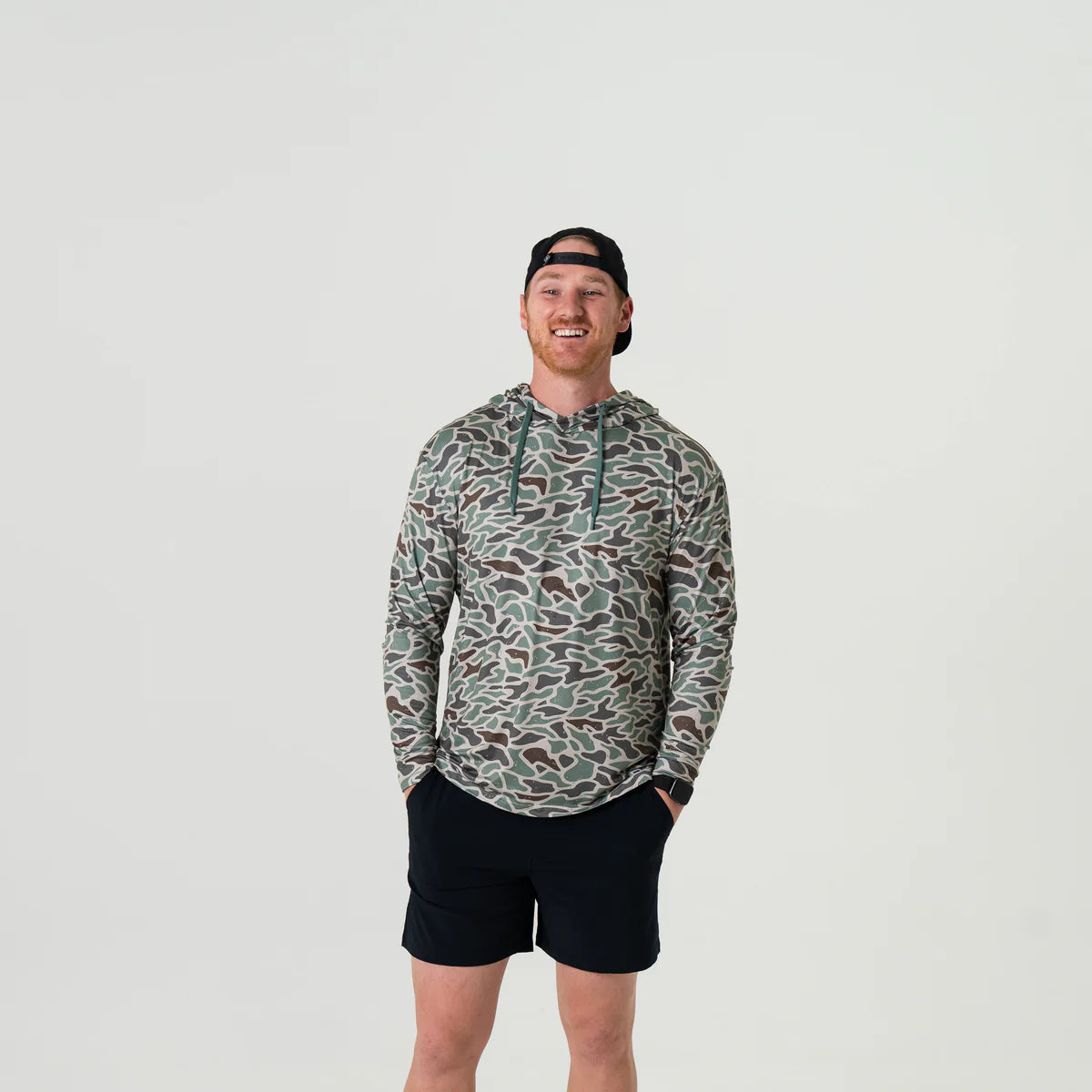 The Burlebo Performance Hoodie in Retro Duck Camo