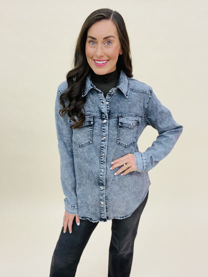The Denim Grey Shacket