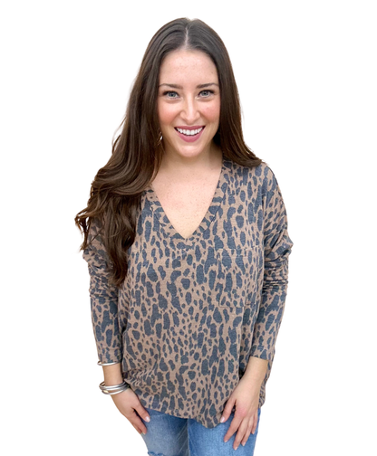 The Mocha Bisque LS Pocket Top - AS