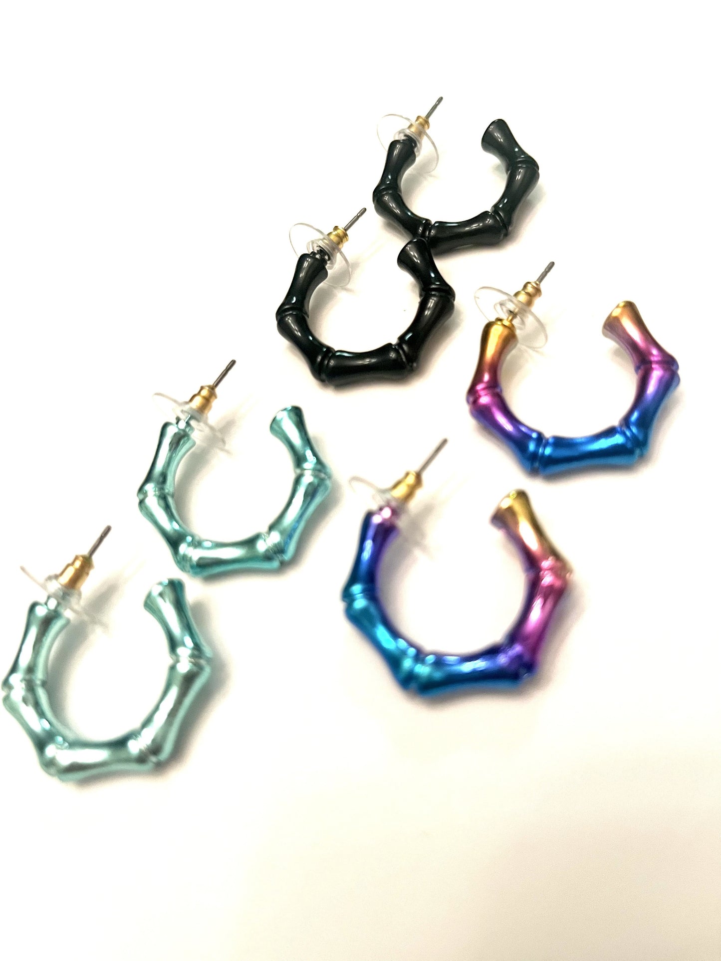 Glossy Bamboo Hoops-3 Colors