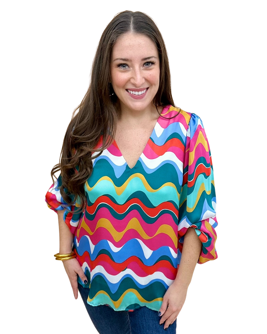 The Dancing Waves Bubble Blouse - AS