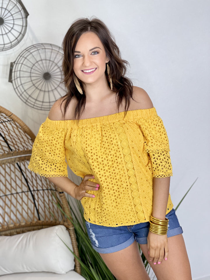 The Sunflower Eyelet Top