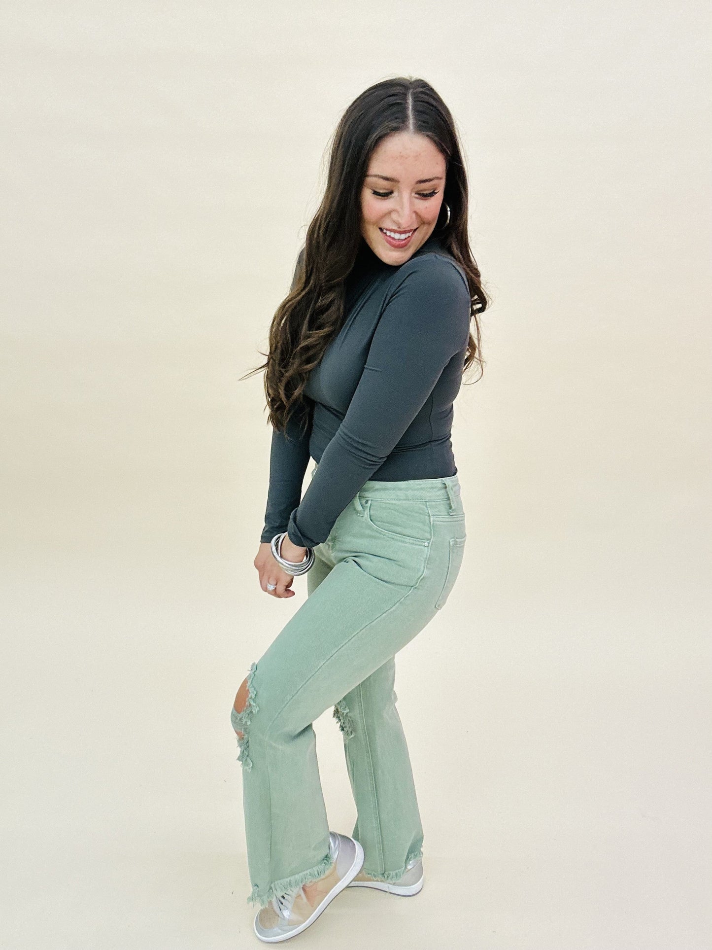 The Risen Straight Jeans in Olive-AS