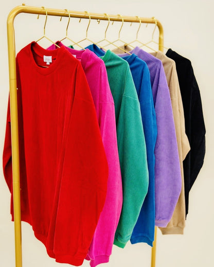 The Beck Corded Velvet Pullover-7 Colors-AS