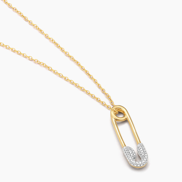 ES Safety Pin Pendant Necklace
