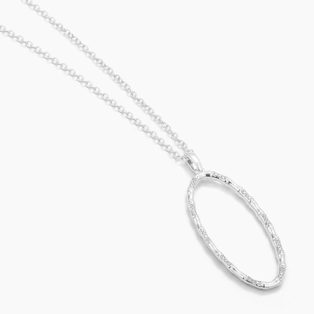 ES Bamboo Oval Pendant Necklace
