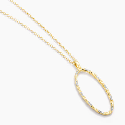 ES Bamboo Oval Pendant Necklace