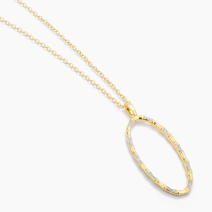 ES Bamboo Oval Pendant Necklace