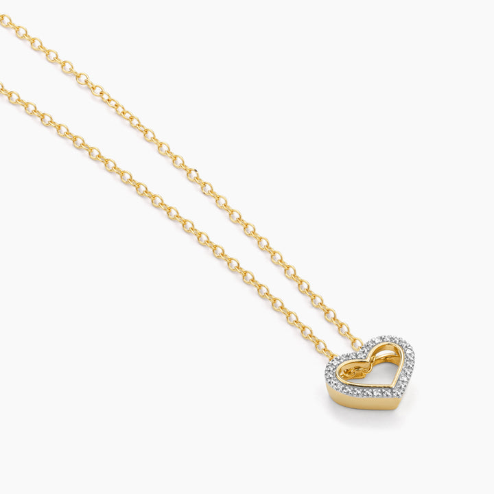 ES Diamond Studded Heart Pendant Necklace