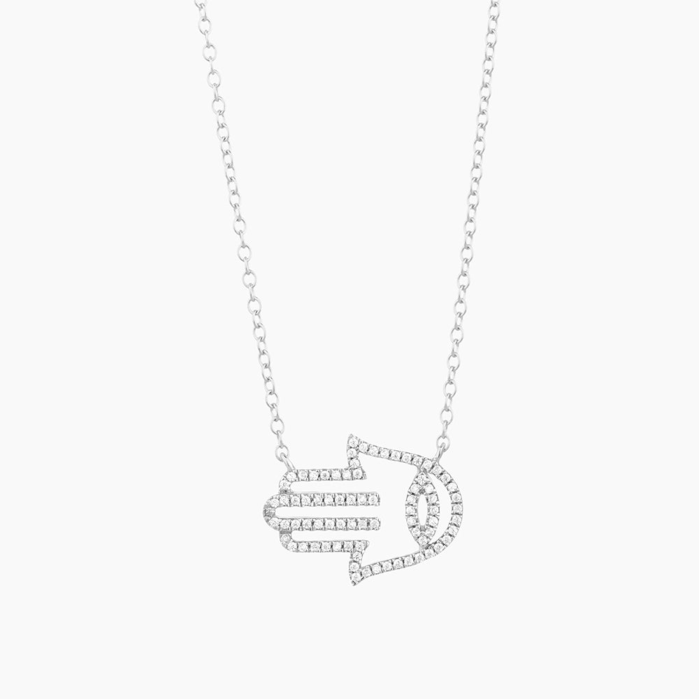 ES Hamsa Handshake Pendant Necklace