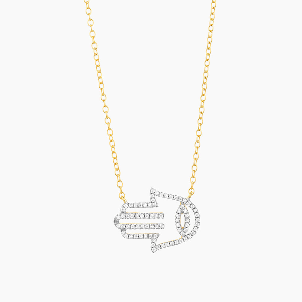 ES Hamsa Handshake Pendant Necklace