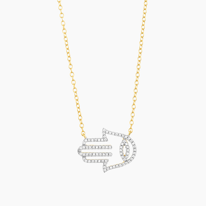 ES Hamsa Handshake Pendant Necklace