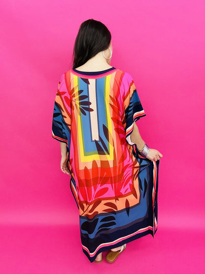 The Blocked Leaf Kaftan
