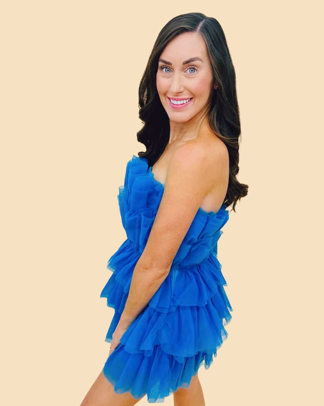 The Powder Puff Dress in Indigo