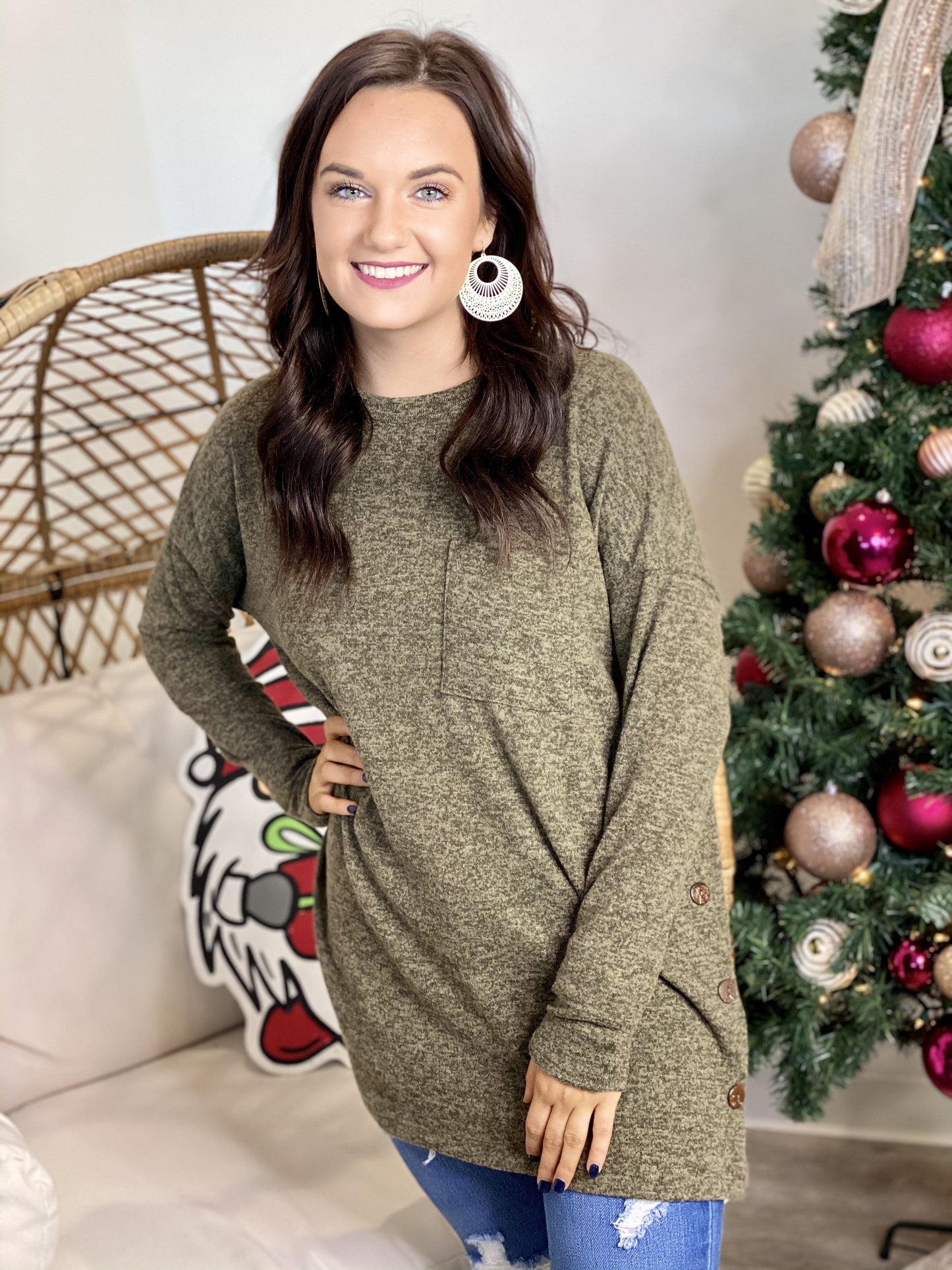 Surprise Steal-Button Tunic in 4 Colors