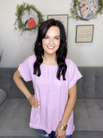 The Lilac Back Hem Top