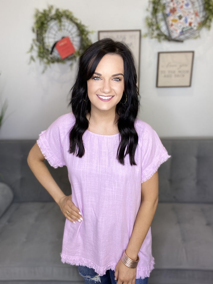 The Lilac Back Hem Top