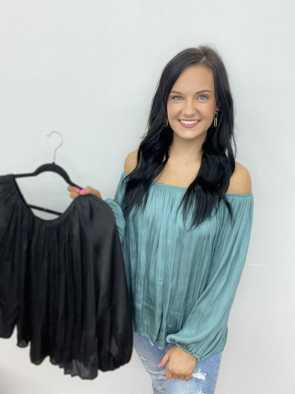 The Off Shoulder Slink Top-2 Colors