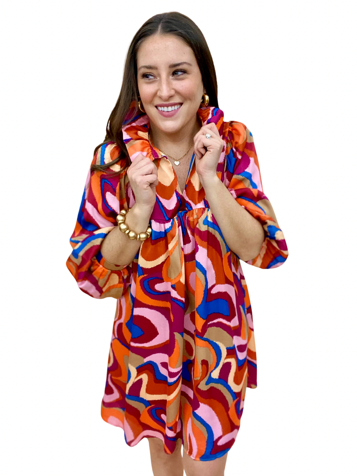 The Retro Swirls Savannah Dress - AS