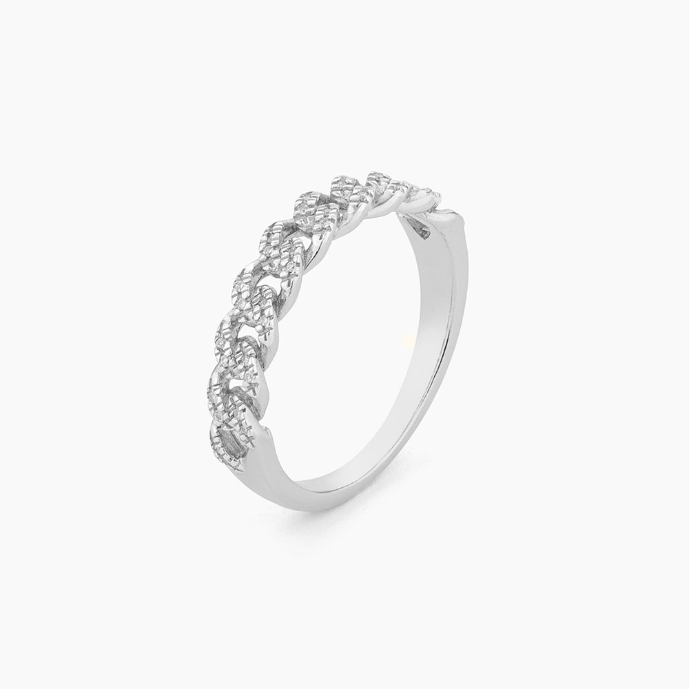 ES Close Knit Cuban Stackable Ring