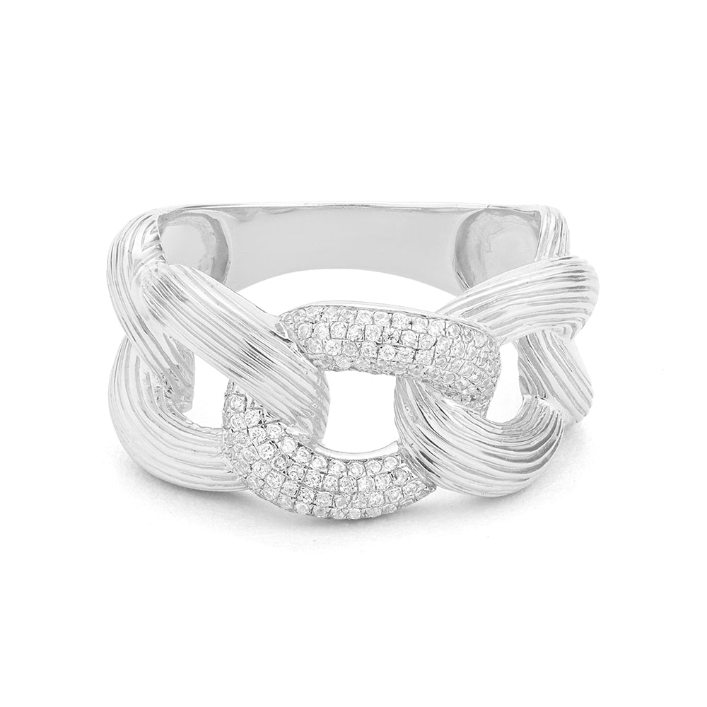 ES Love Knot Cuban Link Statement Ring