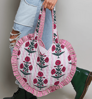 The POL Quilted Heart Tote-3 Colors