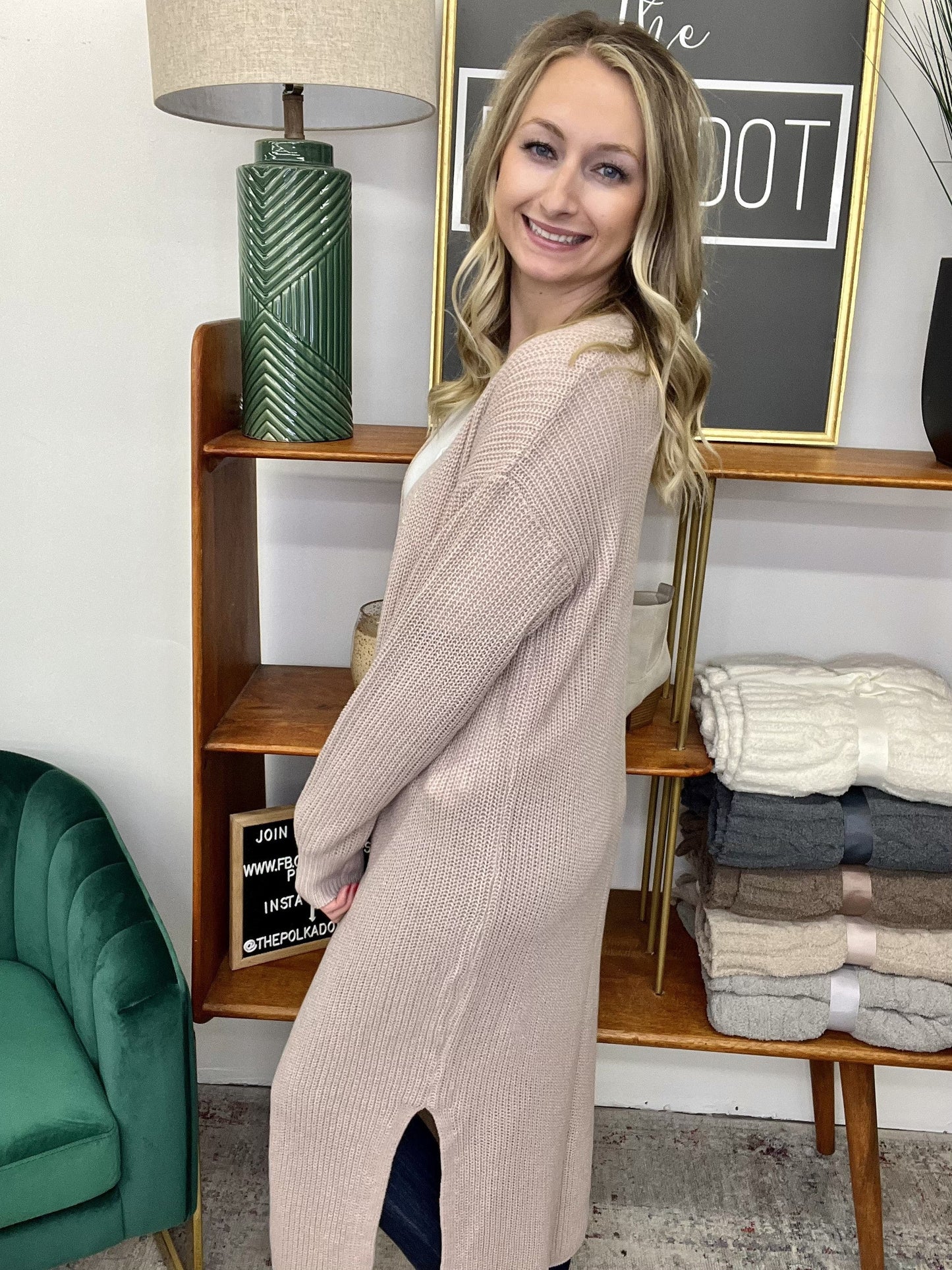 Running On Coffee Long Knit Cardigan