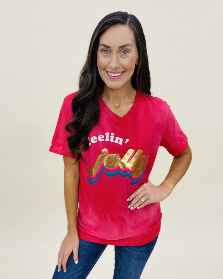 Feelin' Jolly V Neck Tee