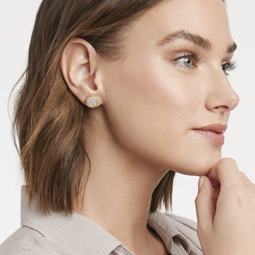 JV Fleur-de-Lis Pave Stud