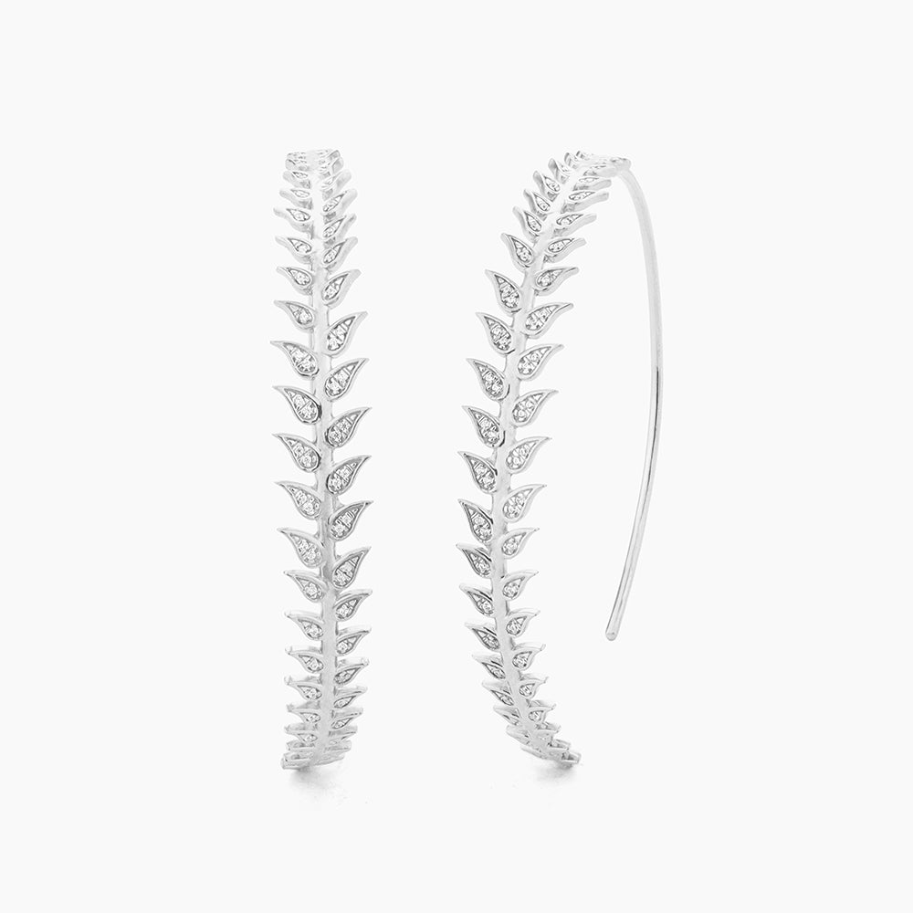 ES Leaf It All Behind Sterling Silver Hoop Earrings