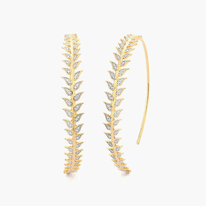 ES Leaf It All Behind Sterling Silver Hoop Earrings