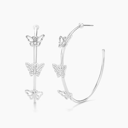 ES Beautiful Butterfly Hoop Earrings