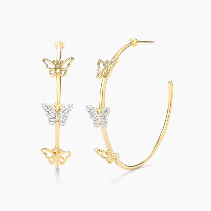 ES Beautiful Butterfly Hoop Earrings