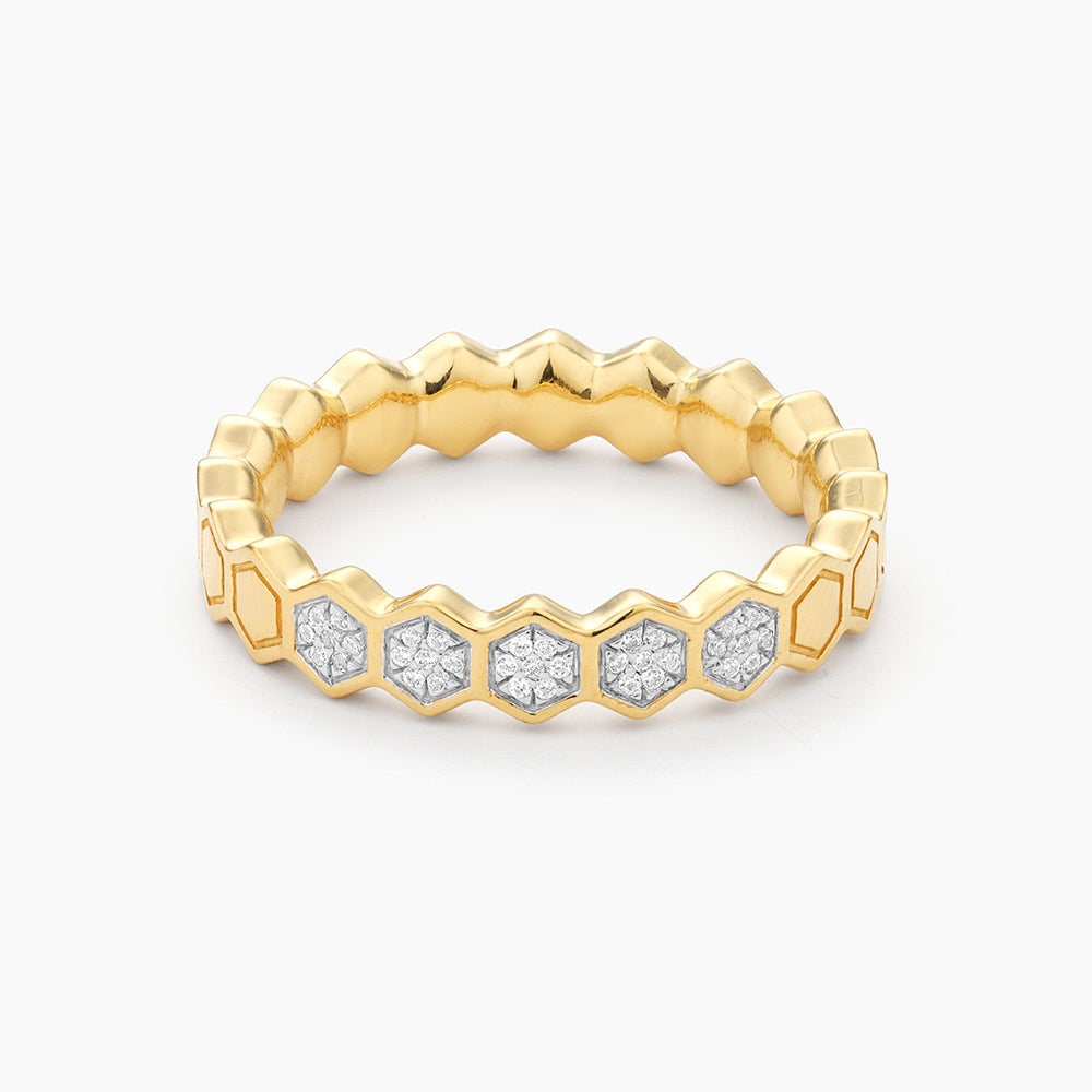 ES Oh Beehive! Honeycomb Statement Ring