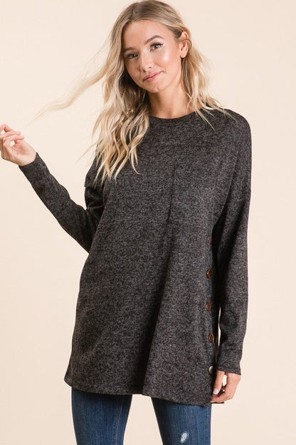 Surprise Steal-Button Tunic in 4 Colors