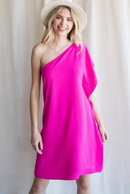 The Sass Shoulder Dress-3 Colors