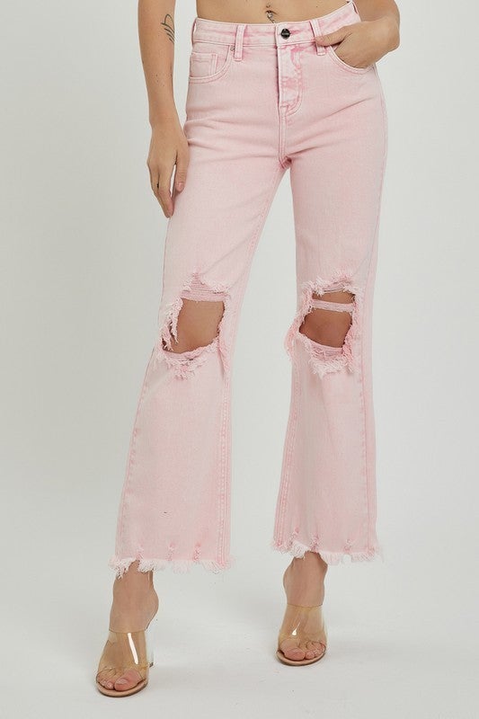 The Risen Straight Jeans in Pink - AS