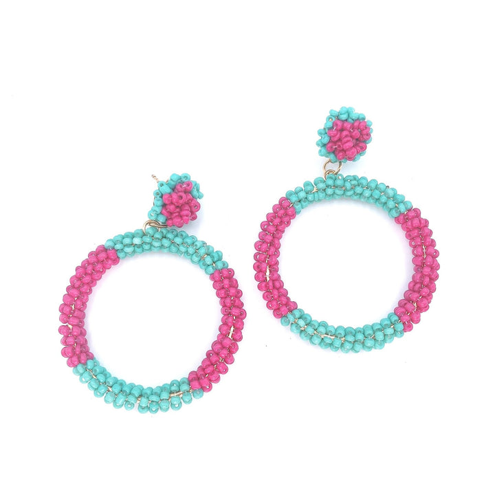 The Aster Hoops in Pink