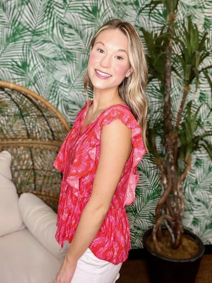 The Ikat Flutter Top-AS