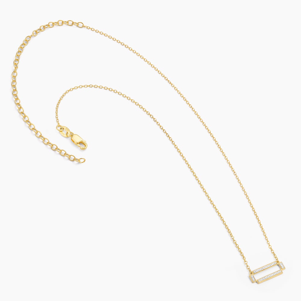 ES Four Bar Rectangle Pendant Necklace