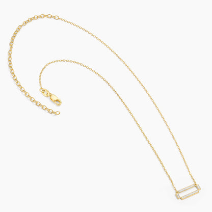 ES Four Bar Rectangle Pendant Necklace