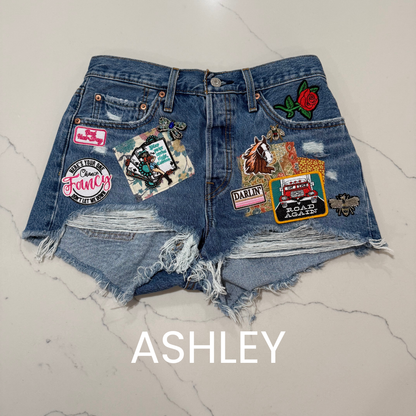 One of a Kind Vintage Patch Shorts