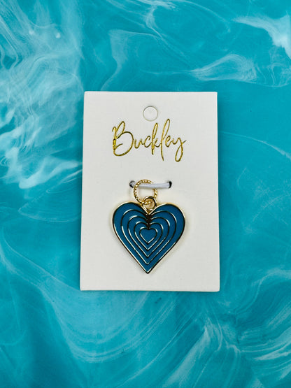 The Buckley Bold Heart Charm in 5 Colors
