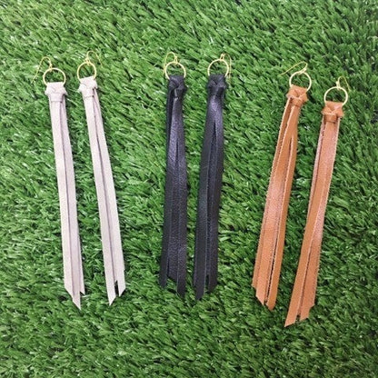 Long Tassel Leather Earrings